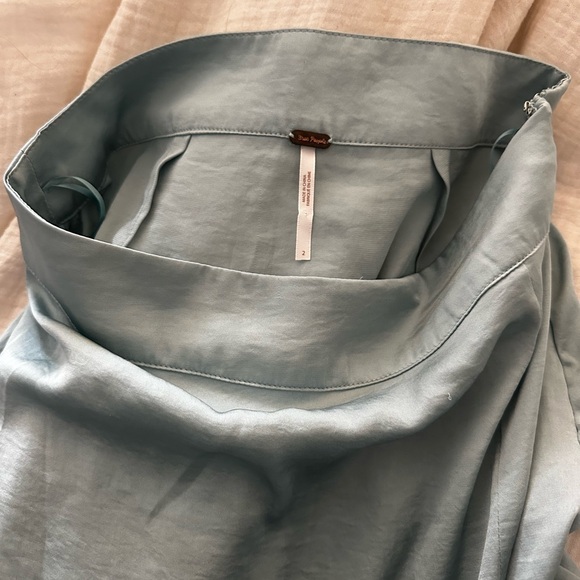 Free People Lola Satin Asymmetrical Midi Skirt - Picture 3 of 7